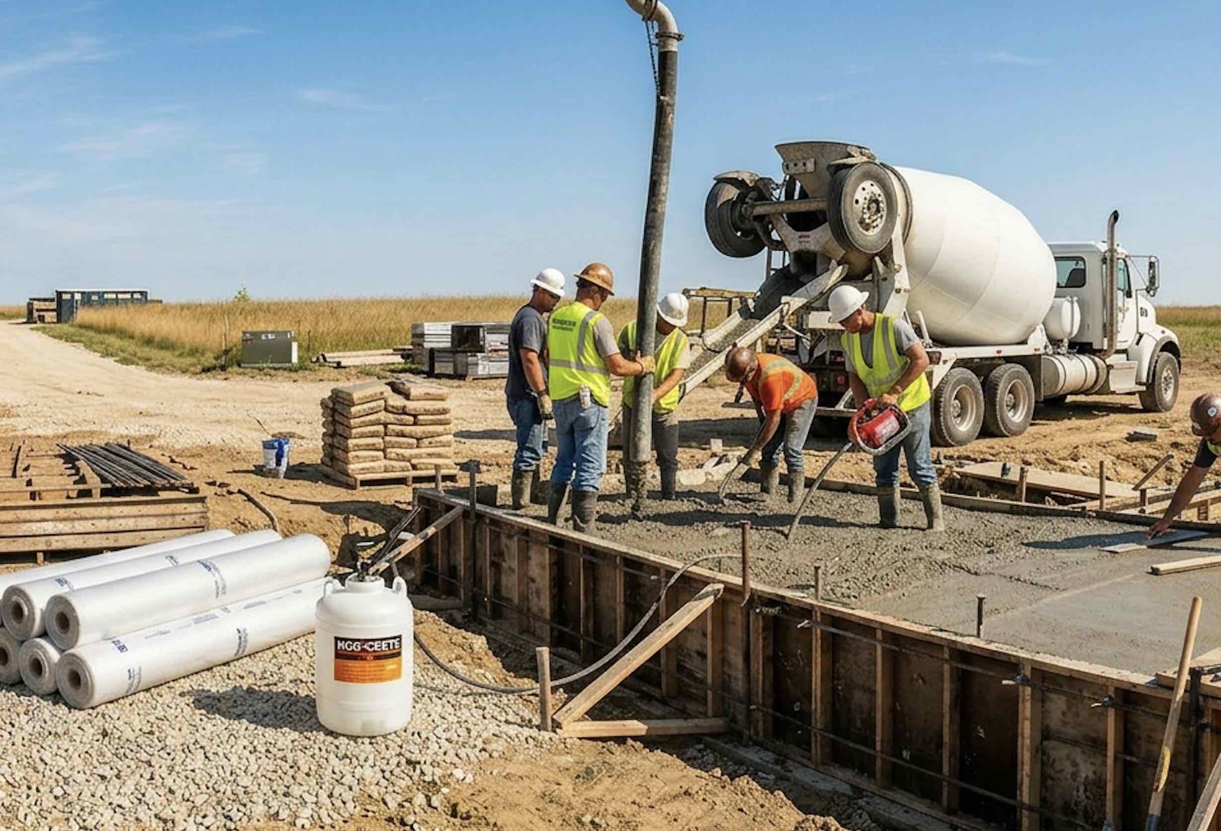 concrete pour in summer